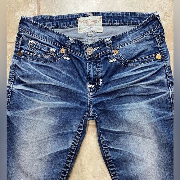 •	Big Star Liv Capri Jeans Women’s 30x23 Blue Stretch Denim EUC - Picture 14 of 15